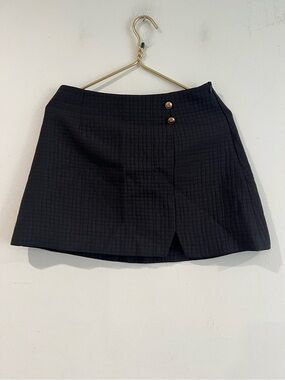 ZARA Black Mini Skirt with Button Detail M